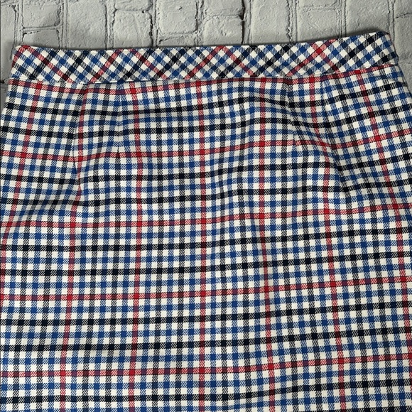 Talbots Gingham Plaid A-Line Skirt size 10 NEW Red Navy Blue Black White - Picture 14 of 16